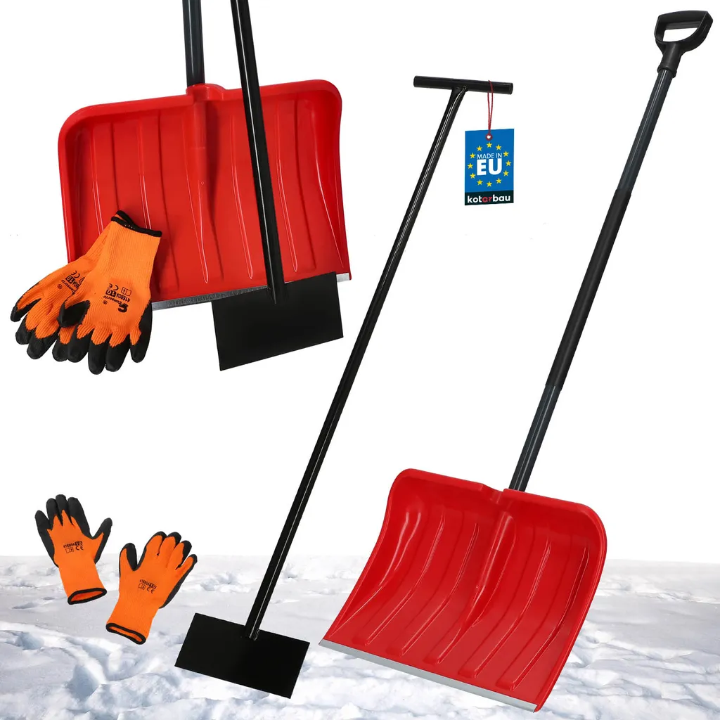 KOTARBAU Set Pelle à Neige 133cm avec Racloir à Glace et Gants Chauds