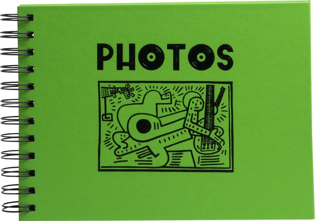 Exacompta 15184E Fotoalbum mit Spiralbindung, 50 schwarze Seiten, Musicart - Grün