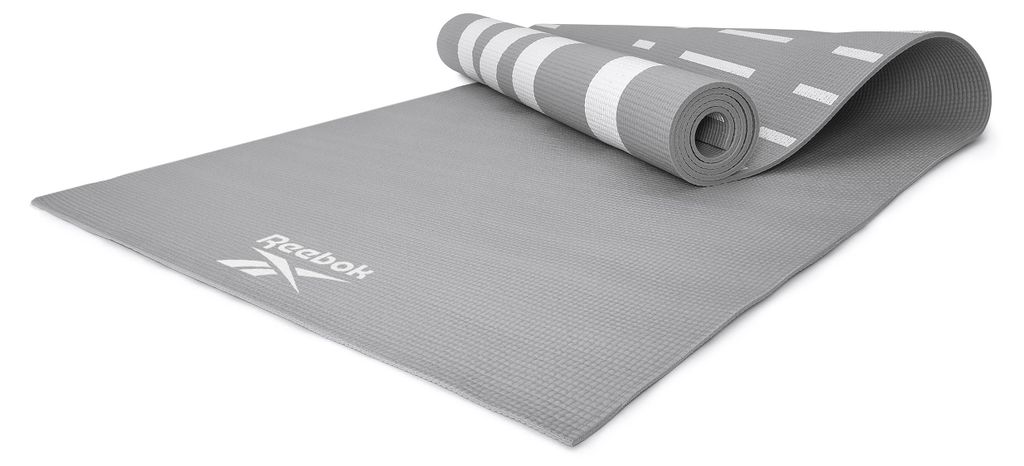 Reebok Yogamatte, 4mm, doppelseitig, grau