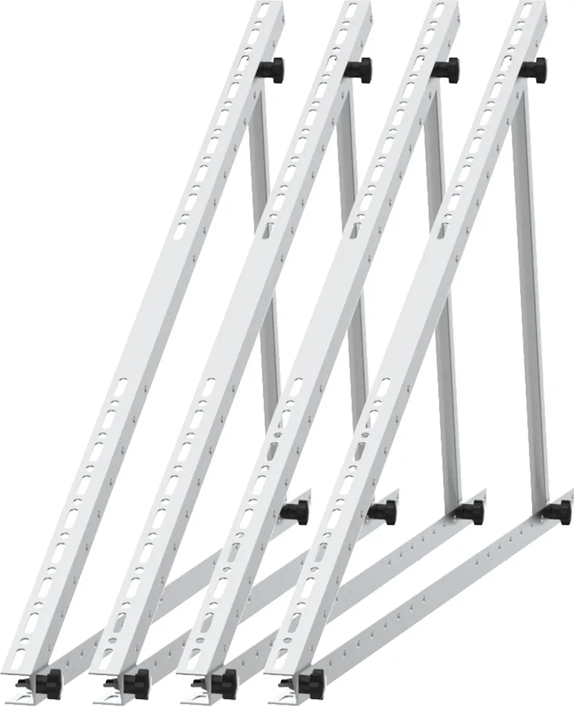 Supporto Pannelli Solari da Balcone 114cm - Set 4 Pezzi Alluminio Regolabile