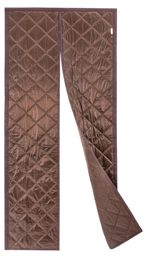 Rideau thermique magnétique étanche pour porte d'entrée coloris café mat