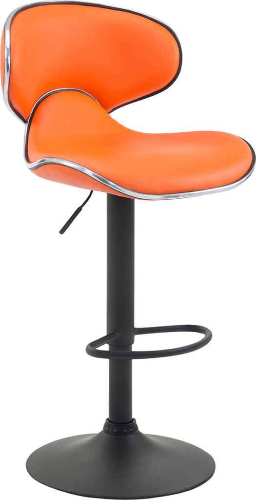 TPFLiving Barhocker Las Palmas Gestell schwarz Kunstleder Orange