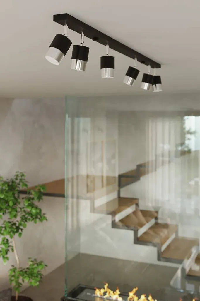 Plafonnier Noir Compact 2 Spots : Solution Éclairage Espaces Faibles - 21