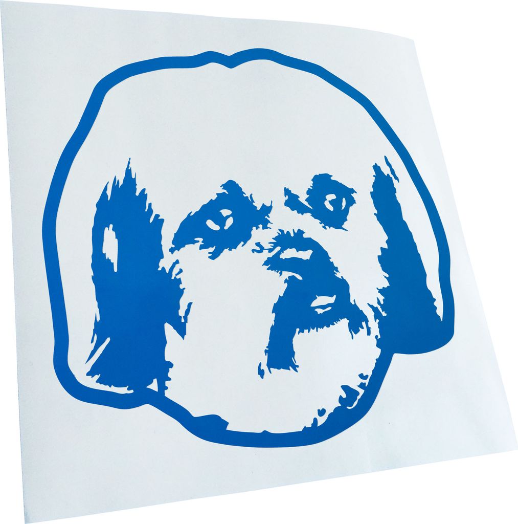 Kiwistar - Autoaufkleber - Peekapoo Hund - Blau - 50x45cm - Aufkleber für Auto, Laptop, Fahrrad, LKW, Motorrad mehrfarbig JDM Decal Racing