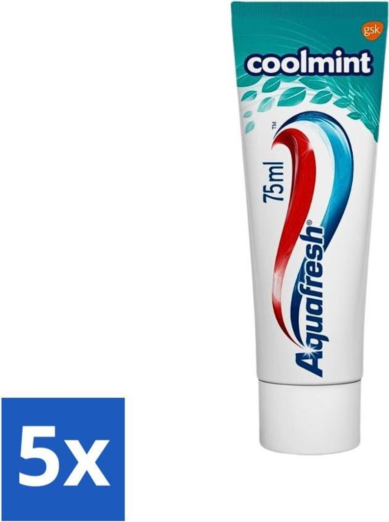 Aquafresh Zahnpasta Coolmint 75 ml - Vorteilspack - 5 Stücke