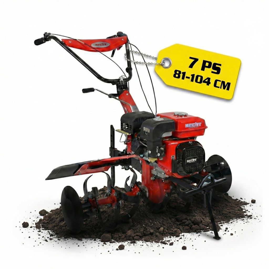 HECHT 7100 Gartenhacke Benzin | 81-104 cm Arbeitsbreite | 7 PS | 208 cm³ | 13,5 km/h | optionaler Anhänger