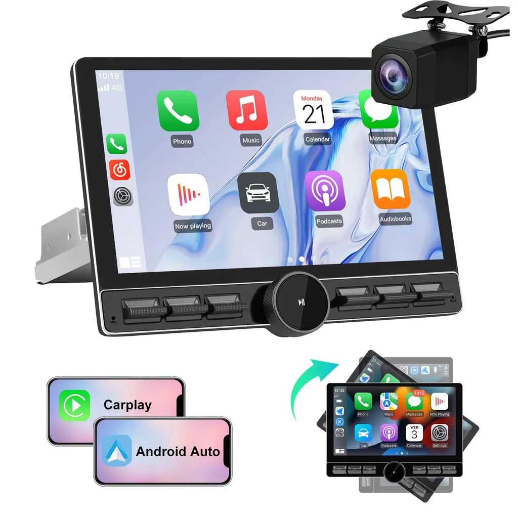 Poste Radio Android 10" Pivotant Universel 1 Din avec Navigation GPS 32Go