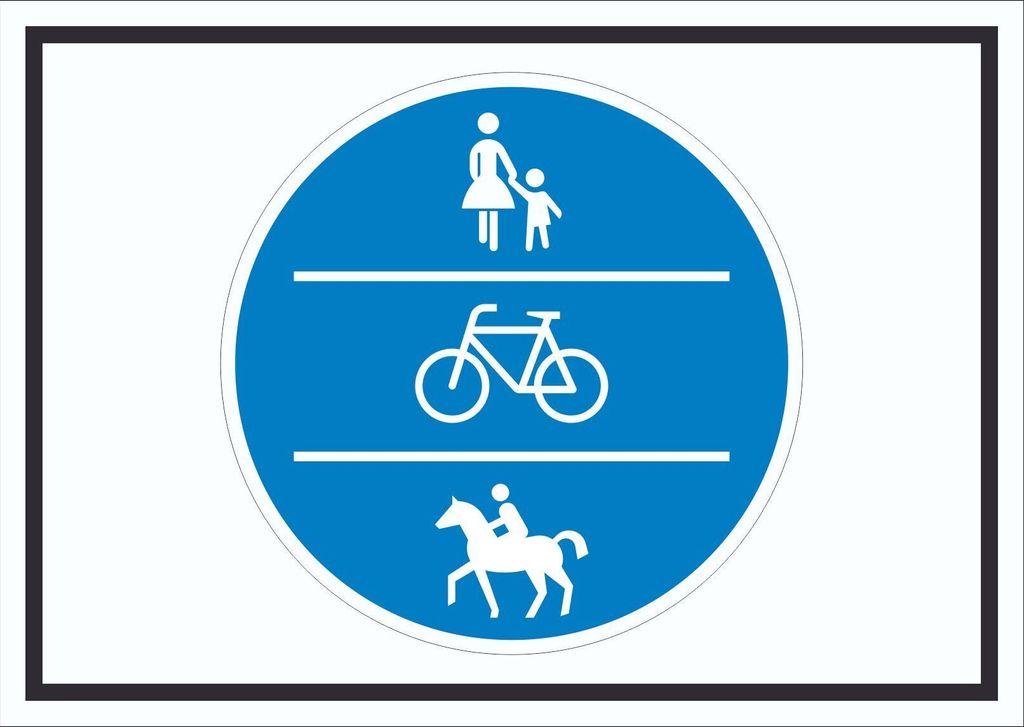 Schild Geh-, Rad- und Reitweg Symbol A3 (297x420mm)