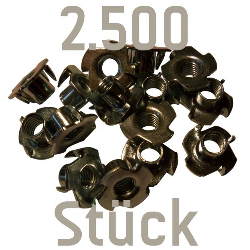 2500 Einschlagmuttern M 10 für Klettergriffe von Kletterbude; metallisch; für Kletterwandbau.