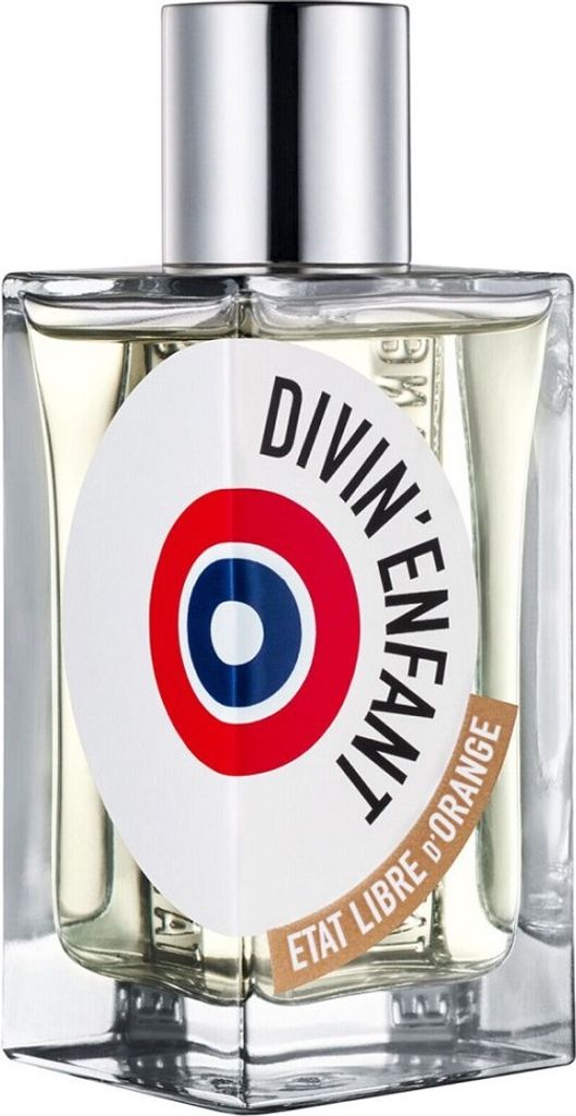 A clear, front-facing studio shot of a perfume bottle.