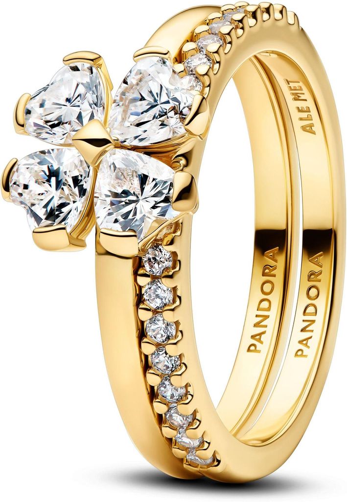 PANDORA Kleeblatt Ringe für Damen, IP Gold, Timeless