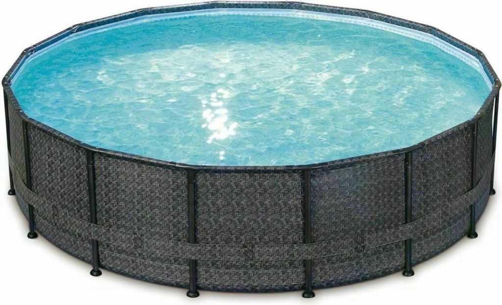 Frame Pool Ø 488 x 122 cm Rattanoptik anthrazit