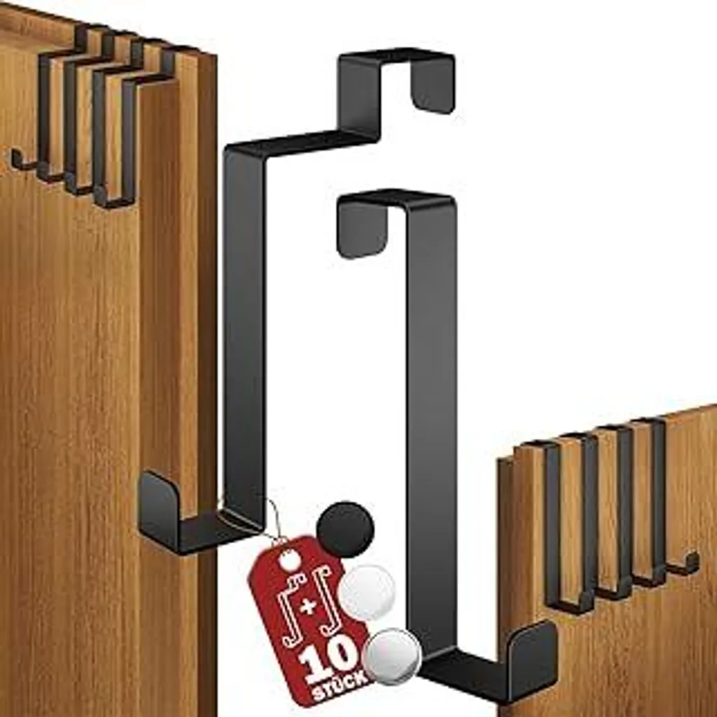 Offerta Set 10 Ganci Porta Menz: Acciaio Nero, Massima Tenuta
