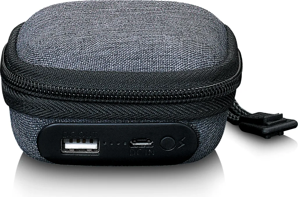 Boîtier Lenco PBC-10 Gris avec Batterie de Secours et Port USB Universel