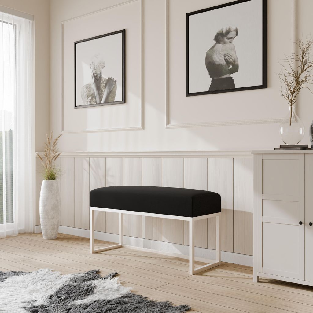 Moder Moderne gepolsterte Sitzbank mit stabilem Metallgestell – ideal für Flur, Schlafzimmer, Wohnzimmer oder Ankleidezimmer. 80 CM