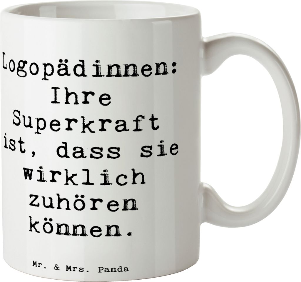 Mr. & Mrs. Panda Tasse mit Spruch Spruch Logopädin Produktbild 