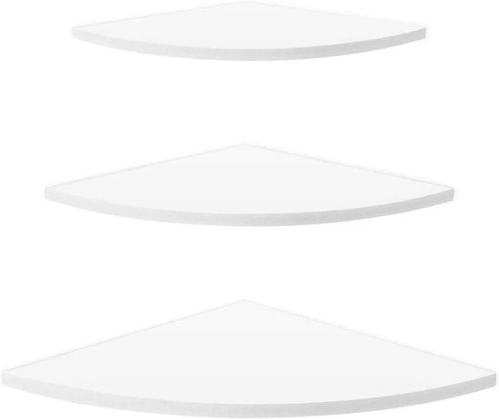 Étagère murale d'angle en bois naturel ensemble de 3 pièces décoratives