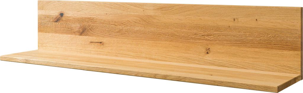 MASSIVMOEBEL24 Wandregal Wildeiche 120x22x24 natur geölt KENT #112