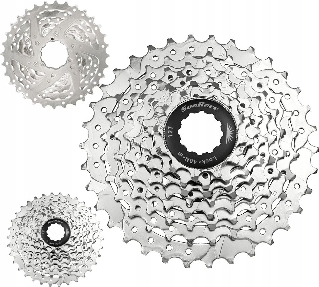 8-reihige Kassette 11-34T SUNRACE NICKEL LIGHT Produktbild 