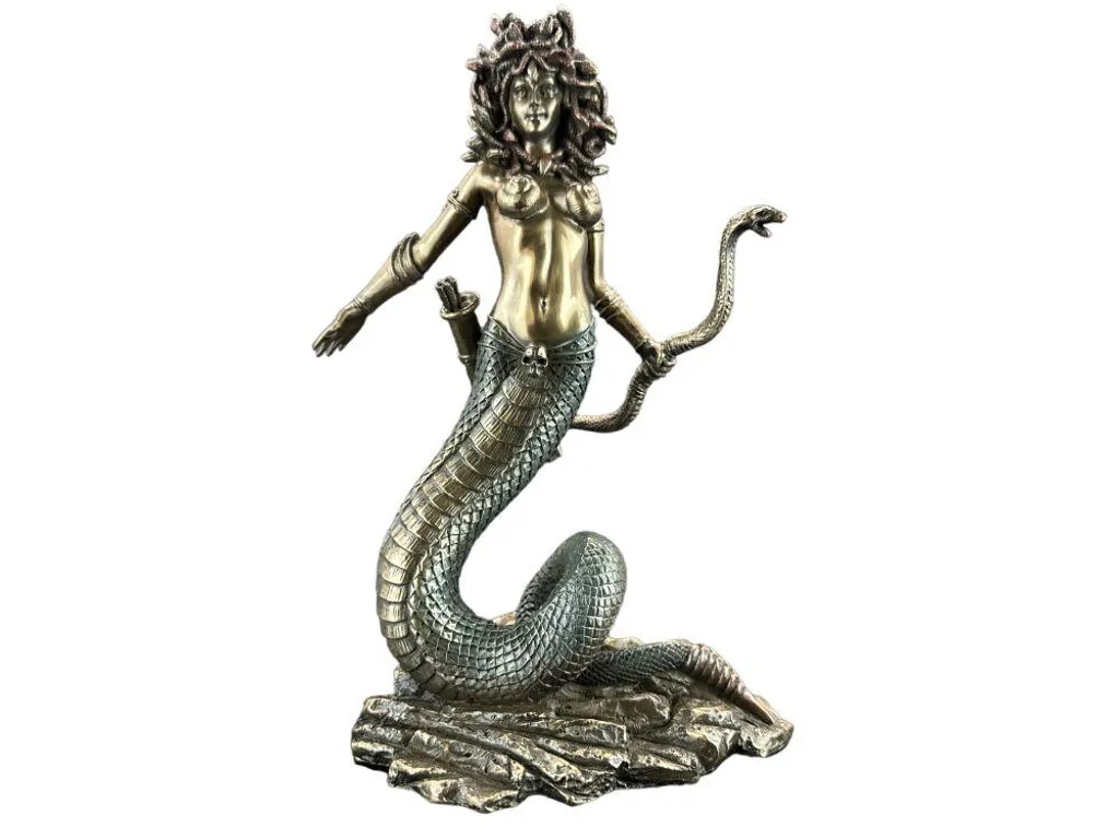 Méduse Gorgone Sculpture en Bronze Peint à la Main WU76209A4 - 25cm