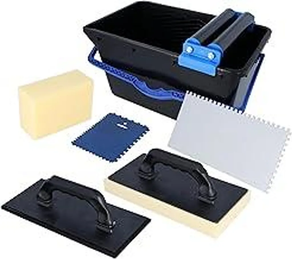 Set Pulizia Piastrelle HELPMATE 7 Pezzi Secchio 18L con Rotelle Professionale