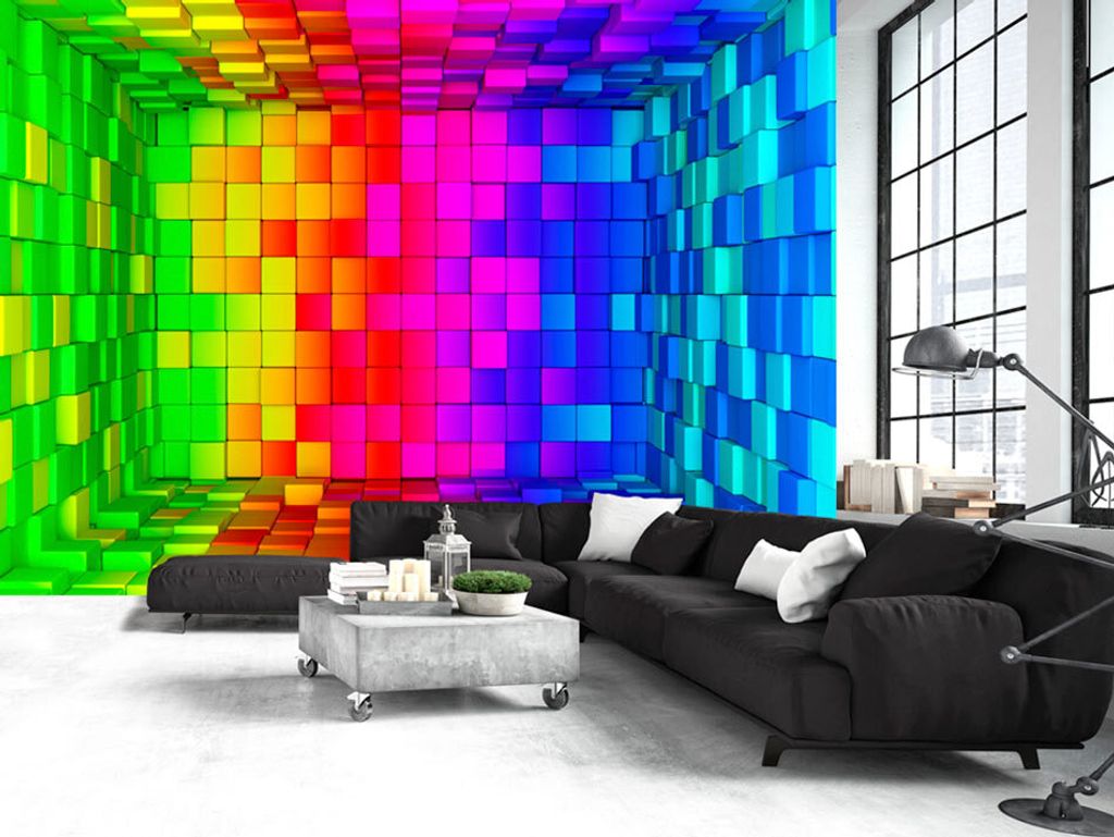 Vlies Fototapete Abstrakt 350x256 cm Tapeten Wandtapete XXL bunt geometrisch a-B-0026-a-a