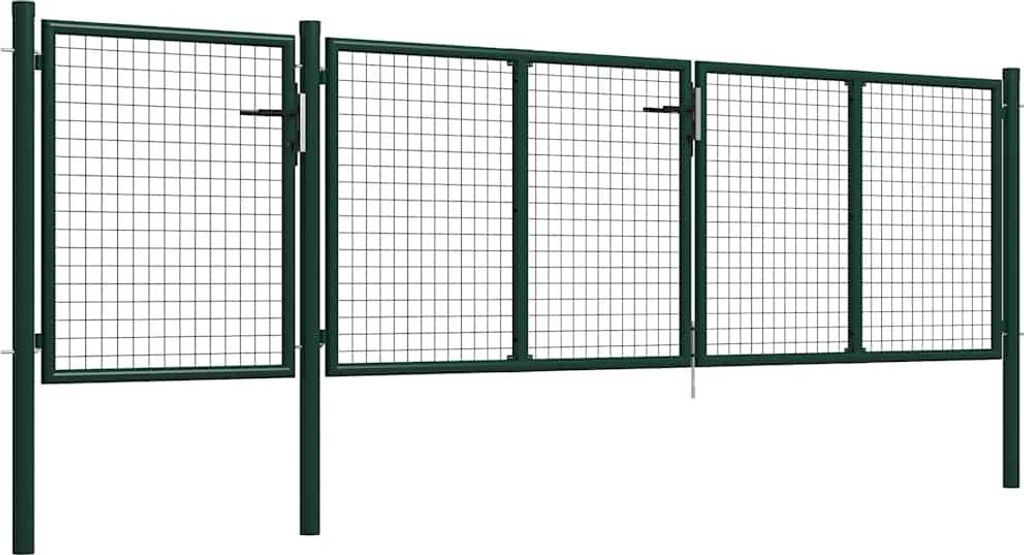 vidaXL Gartentor aus Stahl 400 x 100 cm Grün Produktbild 