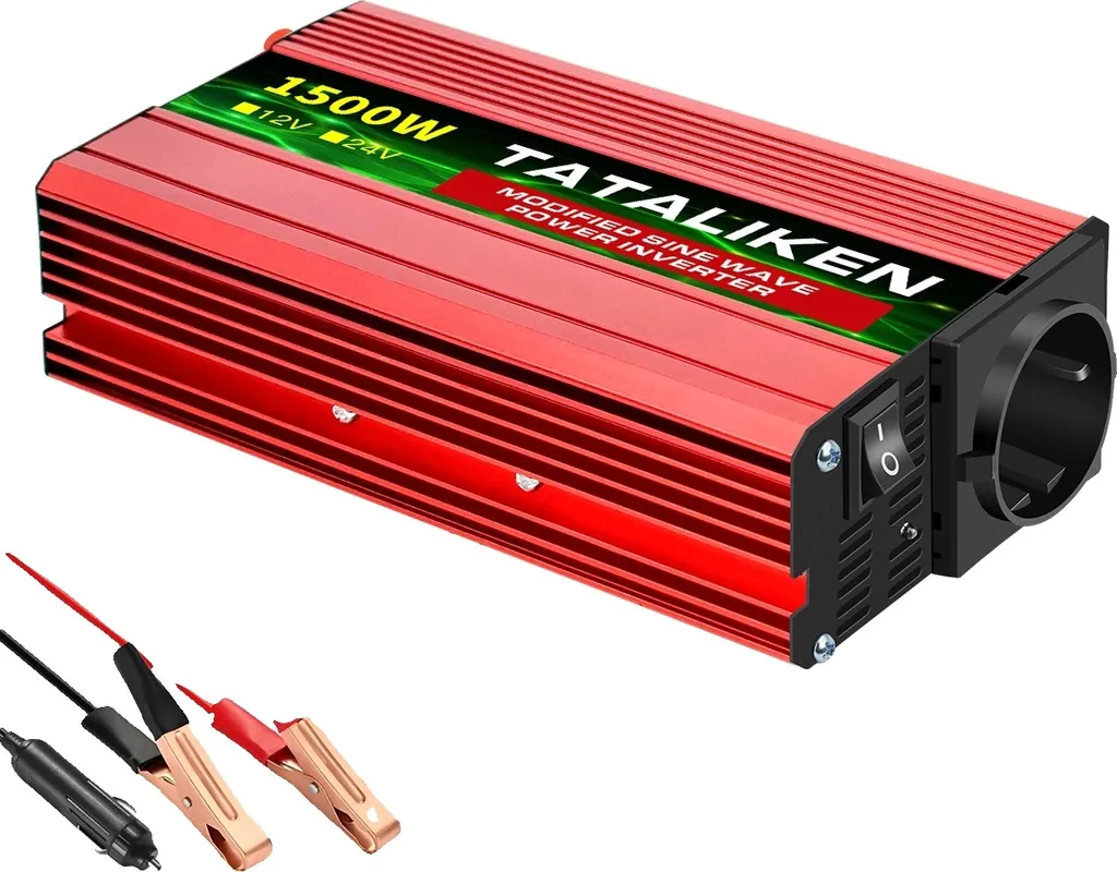Convertisseur de Tension 12V 220V Onduleur 1500W pour Prise Européenne