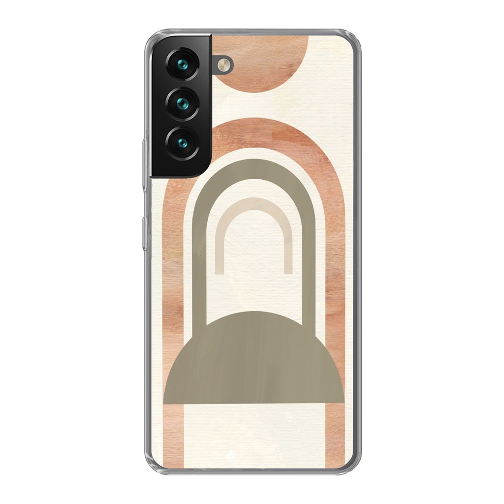 MuchoWow Handyhülle Schutzhülle Hülle für Samsung Galaxy S22 Plus Rosa - Grün - Abstrakt Silikon Softcase Handy Hülle - Schutzabdeckung