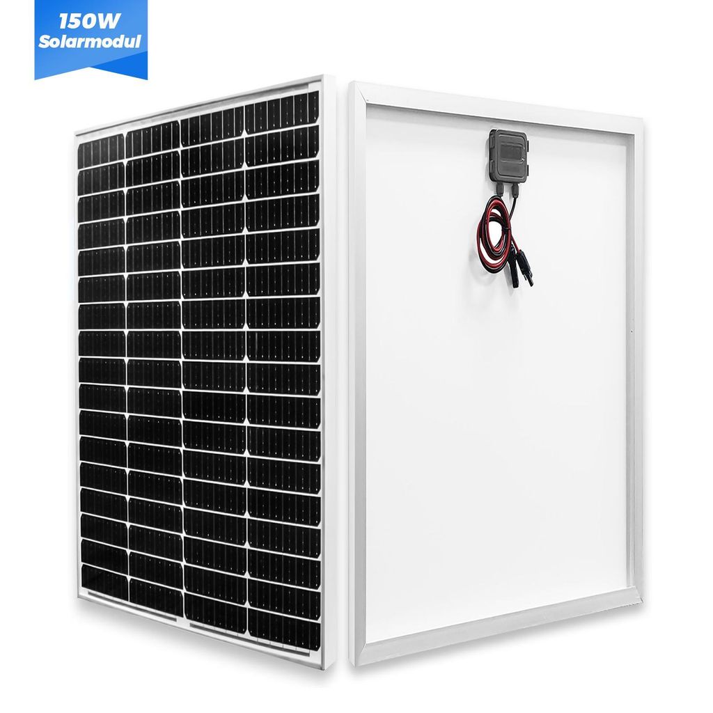 Gliese 150W Monokristallines Solarpanel Solarmodul Solaranlage inselanlage 12V für Balkon, Camp, Garten, Wohnmobil, Boot, Anhänger
