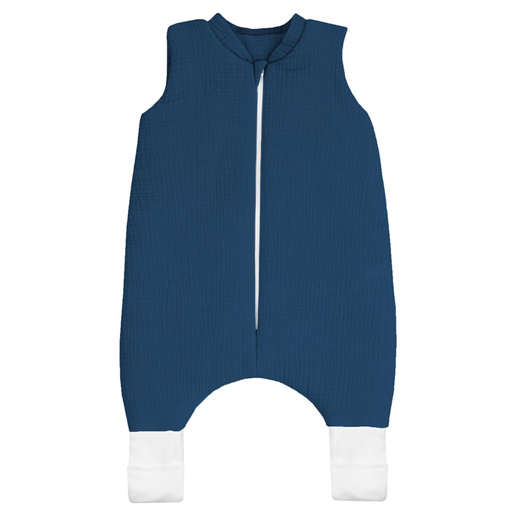 DOLCE SONNO Musselin Babyschlafsack mit Beinen und Sockenfunktion - 2,5 TOG Ganzjahresschlafsack - Baby Schlafsack mit Füßen - 100% Baumwolle - G...