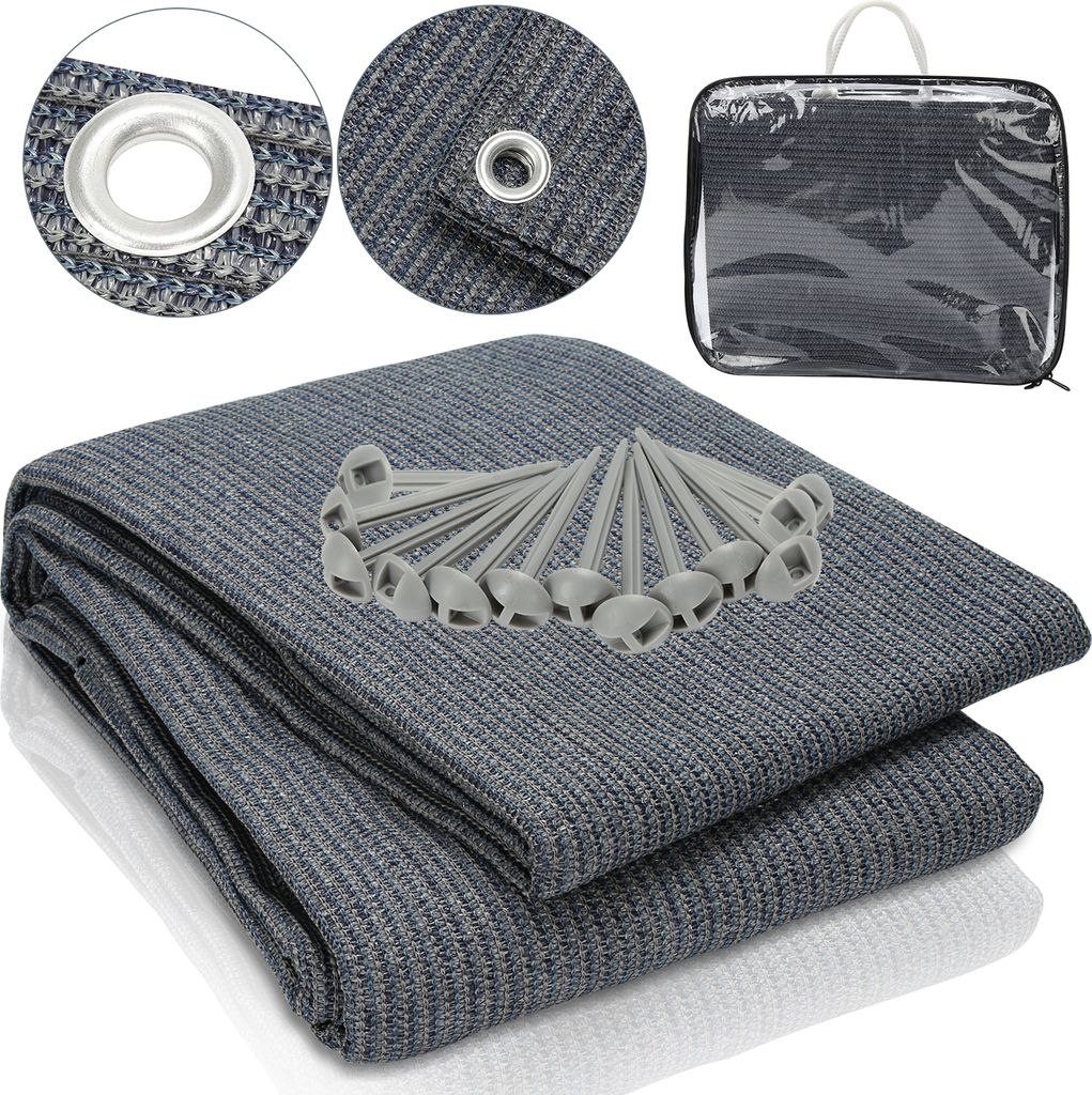 Clanmacy Vorzeltteppich,Zeltteppich,Rasenschutz,viele Größen,Grau,250*500CM