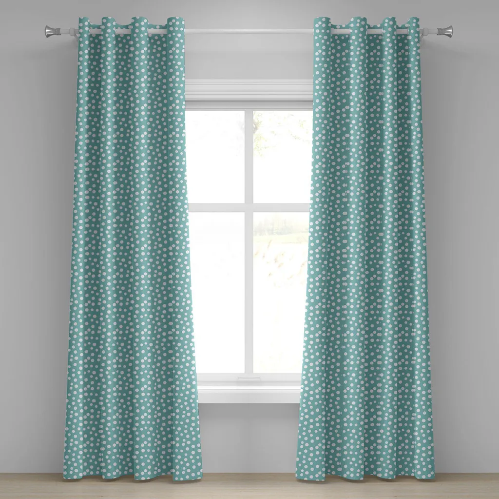 Rideau à œillets turquoise ABAKUHAUS style rétro vintage des années 60