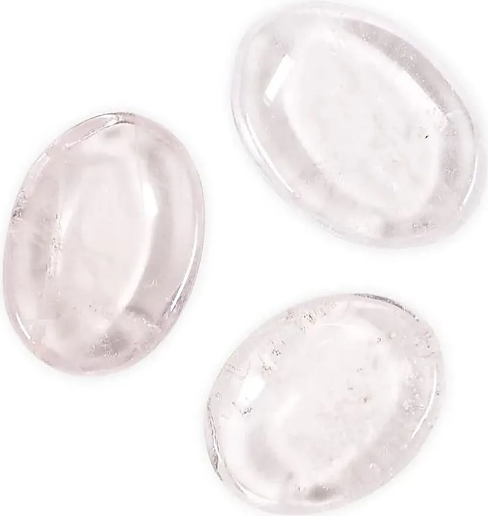 Lot de 3 Pierres de Pouce en Quartz Clair Naturel - Accessoire Bien-être