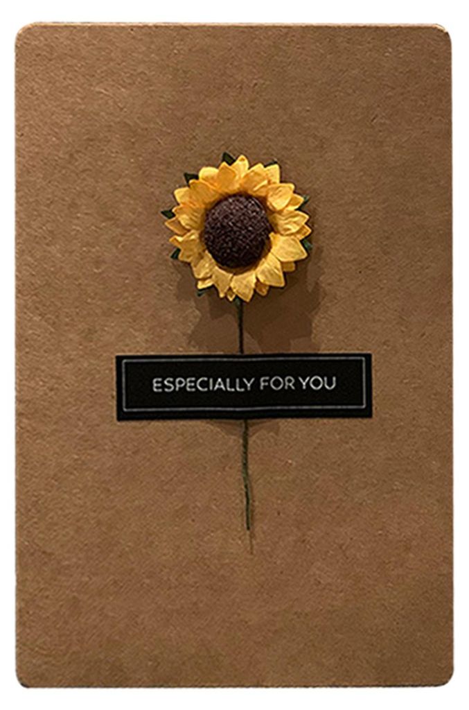 Grußkarte mit künstlichen Blumen und Umschlag – Kreative Karte zum Geburtstag, Erntedankfest oder Muttertag – Einzigartiges Geschenk für Ihr...