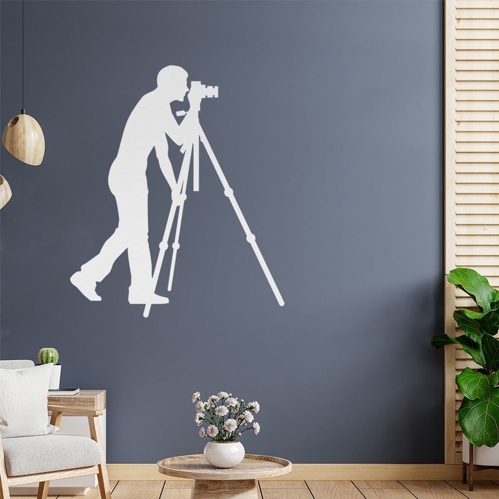 Fotograf Fotografie Figur Wandtattoo Wandaufkleber Wall Sticker - Dekoration, Küche, Wohnzimmer, Schlafzimmer, Badezimmer