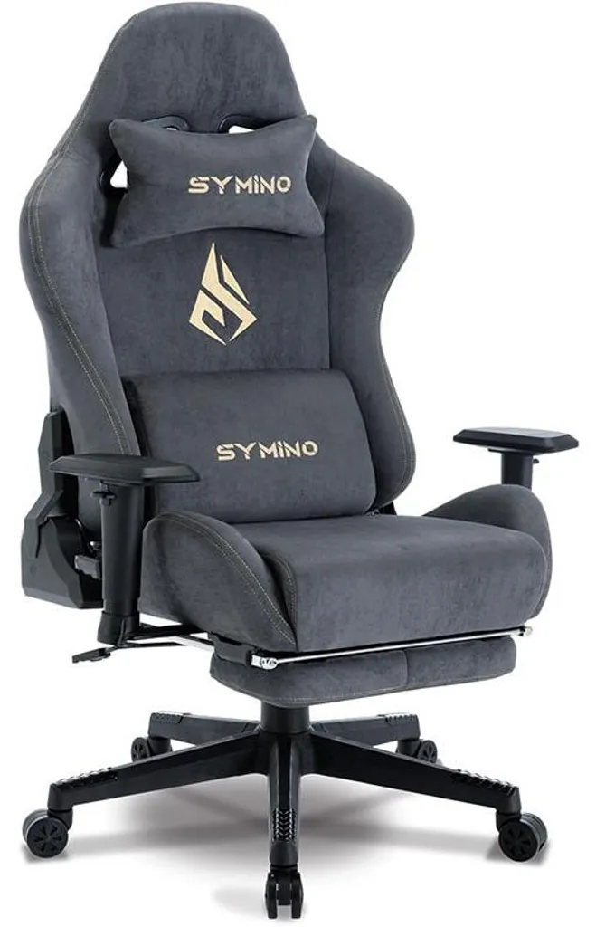 Chaise gaming ergonomique SF-01 grise avec soutien lombaire intégré
