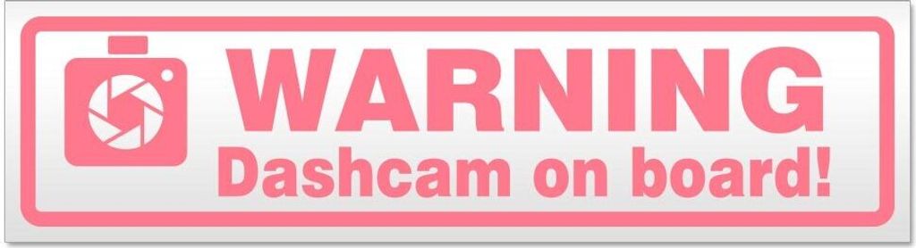 Kiwistar - Autoaufkleber - Hellrosa - 20 x 5,3 cm - Dashcam on Board Warning - Hinweis Aufkleber Sticker für Auto, Kfz, Fahrrad, PKW, LKW