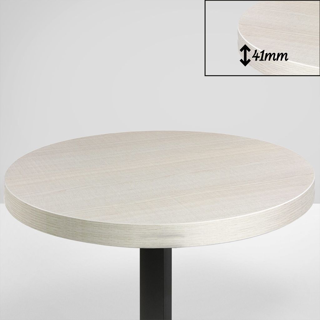 Bistro Tischplatte | Ø60cm | Esche Weiß | Holz | Gastro Restaurant Holzplatte Tisch Gastronomie Stehtisch Möbel