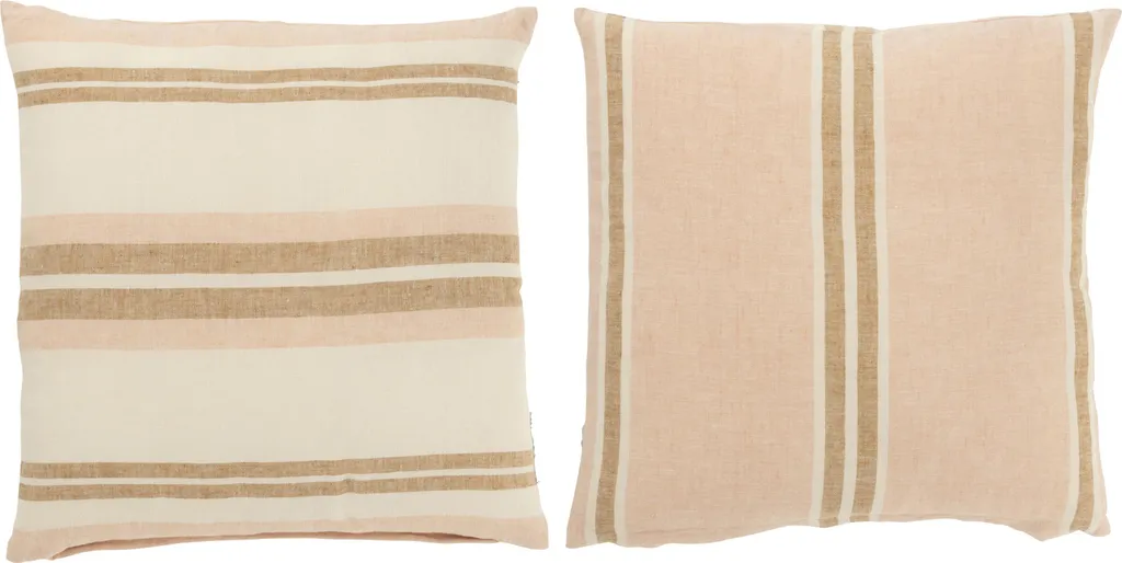 Coussin Lin J-Line Rose Blanc pour Redonner Vie à un Canapé Terne