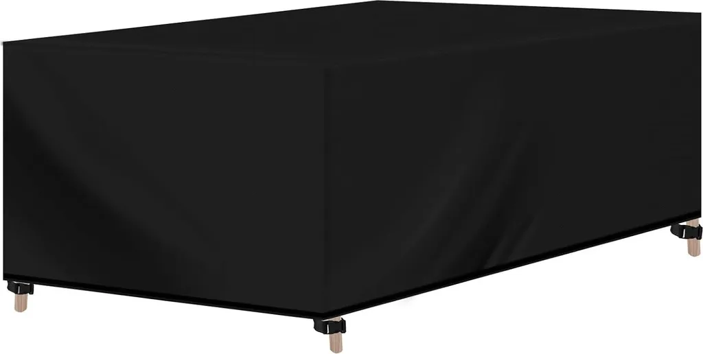 Housse de table jardin anti-vent et pluie en tissu Oxford noir 420D