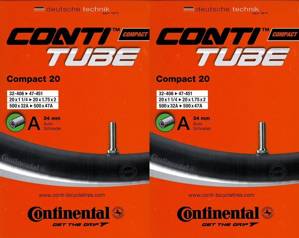 2x Continental Compact 20 Schlauch 20 Zoll AV Produktbild 