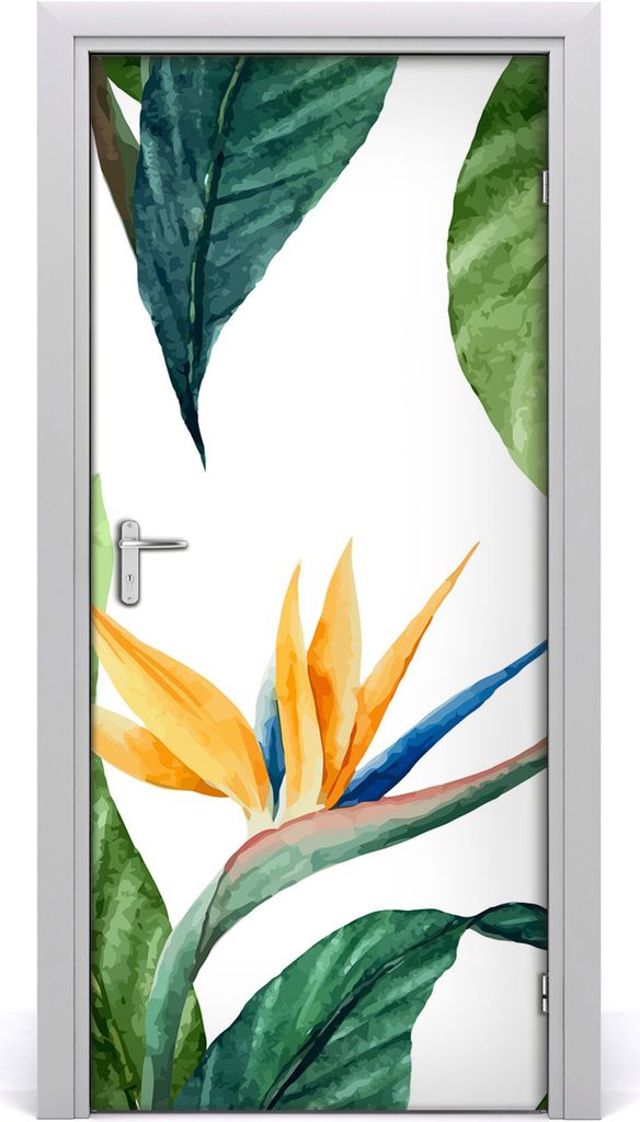 Tulup Türaufkleber 95x205 cm Dekorative Aufkleber Selbstklebend Wasserdichte Tapete Abnehmbar Schlafzimmer Wohnzimmer Wohnkultur - Strelitzia reginae
