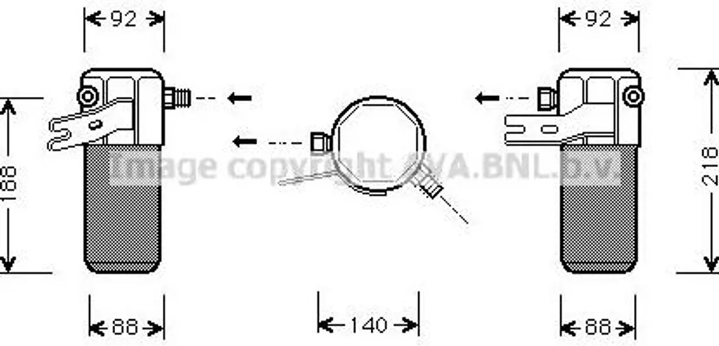 Bouteille Déshydratante Clim A8 4D - Filtre AVA AID012 OE 4D0820193A