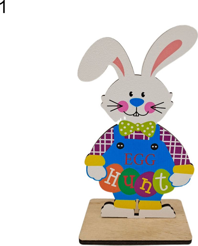 Natural Rabbit Figur Cartoon Density Board Kreatives Osterhasen Herzstück Partyzubehör-1