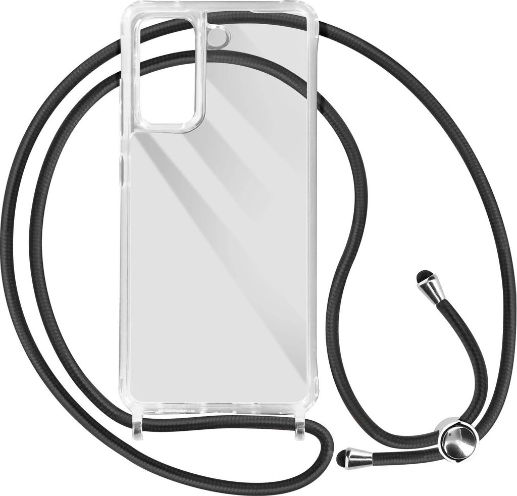 Avizar, Samsung Galaxy S21 FE Schutzhülle mit 90cm langer Nylonkette, Transparent