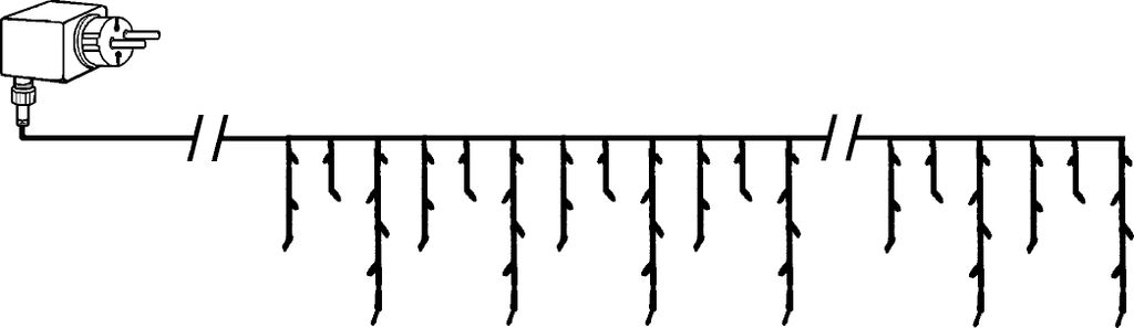 Best Season LED-Icicle, 144tlg., ca. 0,4 x 4 m Farbe blau, outdoor, mit Trafo, Kabel:schwar, 498-59