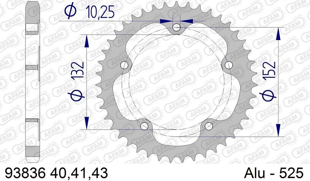 AFAM Aluminiumritzel hinten 93836 - 525