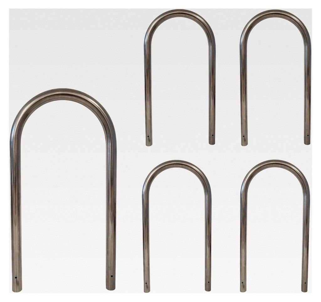 5X Fahrradanlehnbügel Edelstahl 115x58 cm HxB Ø 60mm Fahrradständer Anlehnbügel Anlehnständer Poller Baumschutzbügel