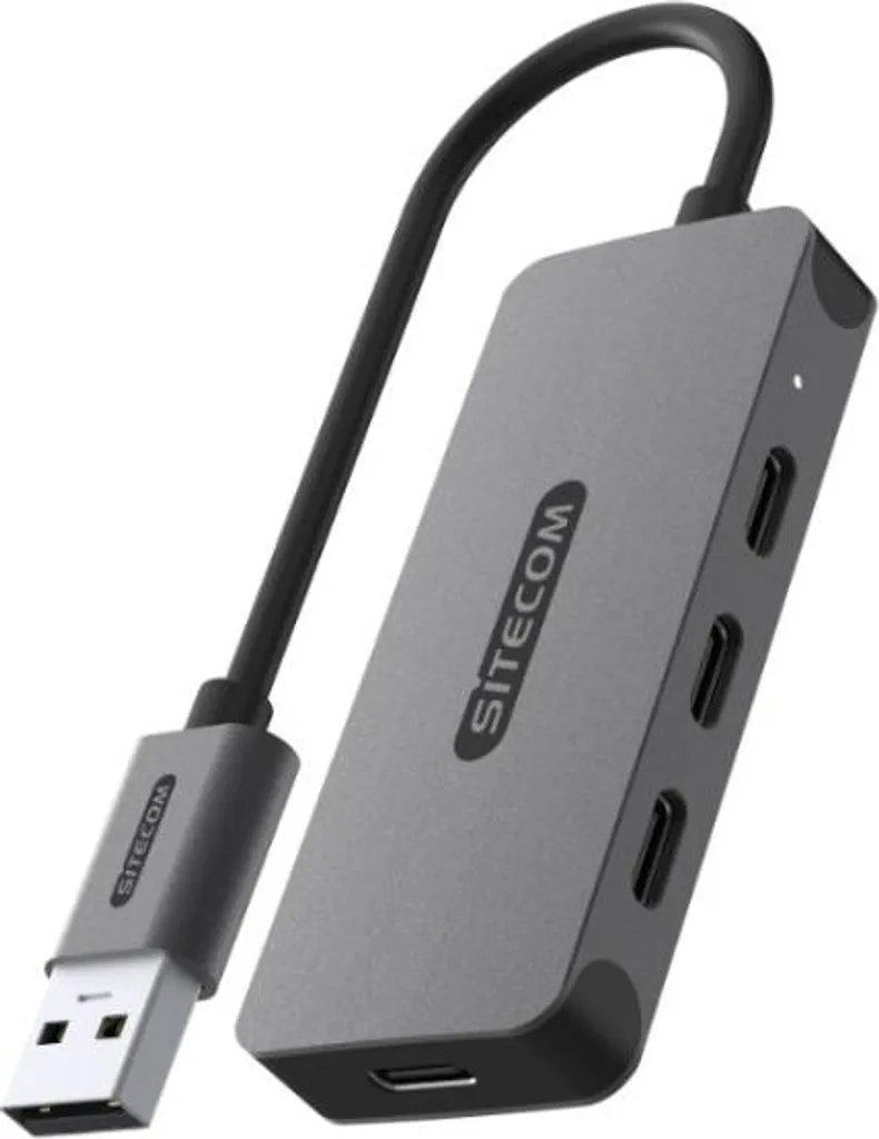 Hub USB-A vers 4 Ports USB-C 3.2 Gen 1 avec Câble de 15cm Intégré